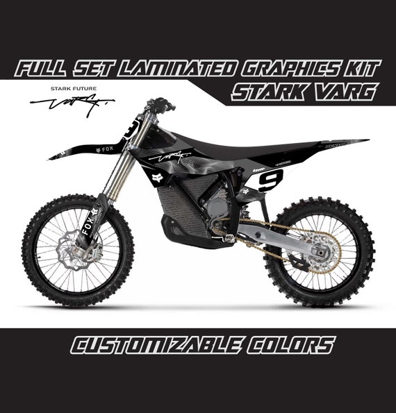 Kit Autocollants Graphiques Pour Stark VARG - Noir électrique, Vinyle | Ensemble Complet Pour Personnalisation Moto électrique