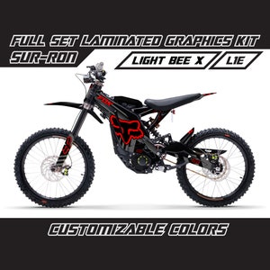 Kit graphique Light Bee X SUR RON - Ensemble d'autocollants en vinyle autocollant renard roux noir brillant ou mat Surron Lbx laminé sans bulles épais