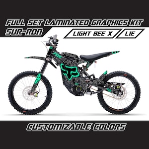 Kit graphique complet électrique camouflage Fox SUR RON Ensemble d'autocollants épais sans bulles plastifiés Surron brillant ou mat