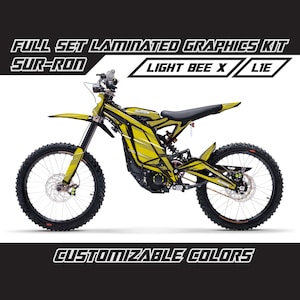 SUR RON Light Bee X Grafik Kit - Gelber Cartoon Voll Abziehbild Wrap Vinyl Aufkleber Set Glänzend oder Matt Surron Lbx Laminiert Blasenfrei Dick