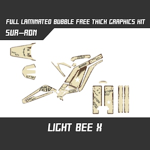 Kit déco Light Bee X SUR RON - Stickers vinyle beige style rat, brillant ou mat, laminé Surron Lbx sans bulles, épais