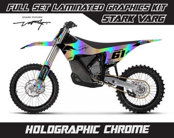 STARK VARG Grafikkit - Holografischer Stier Schwarz Volle Aufkleber Aufkleber Vinyl Wrap Laminiert Bubble Free Set