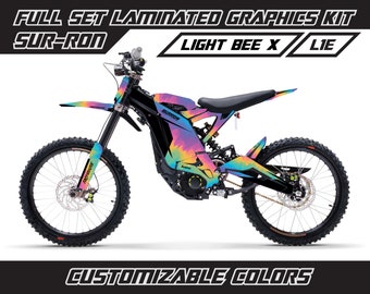 Surron Light Bee X Graphics Kit R BULL MONO BLACK White Decals Stickers Laminated Sur-ron L1E Ebike Emoto