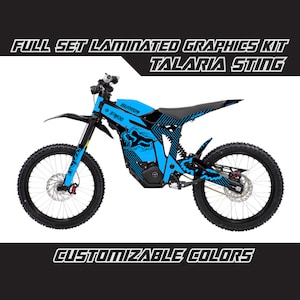 TALARIA STING Fox Sky Blue Full Graphics Kit Custom Gloss or Matte Laminated Bubble Free Thick