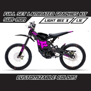 Kit graphique SUR RON Light Bee X - renard noir violet, ensemble d'autocollants en vinyle pourpre, brillant ou mat, laminé sans bulles, épais, surron lbx