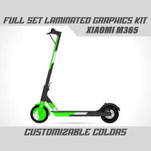 Xiaomi M365 Full Graphics Kit - Green Black White Decal Wrap Vinyl Stickers Set Gloss or Matte Frame Mi Scooter Body Laminated Bubble Free