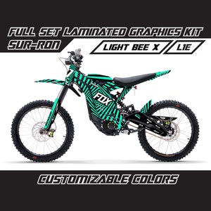 SUR RON Light Bee X Graphics Kit - Mint Black Fox Full Decal Wrap Vinyl Stickers Set Gloss or Matte Surron Lbx Laminated Bubble Free Thick