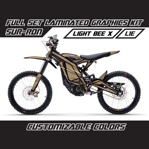 SUR RON Light Bee X Graphics Kit - Brown Cartoon Full Decal Wrap Vinyl Stickers Set Gloss or Matte Surron Lbx Laminated Bubble Free Thick