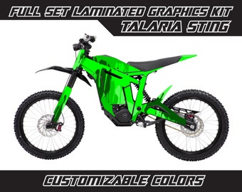 TALARIA STING Camouflage Green Full Graphics Decals Stickers Kit Gloss or Matte Laminated Bubble Free Thick Set