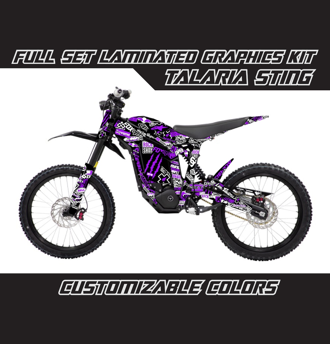 TALARIA STING Stickerbomb Violet Full Graphics Decals Stickers Kit ...