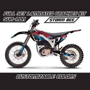 SURRON STORM BEE Red Sky Blue Full Graphics Kit Gloss or Matte Sur Ron Laminated Bubble Free Thick Stickers Set