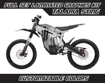 TALARIA STING Camouflage Gray Full Graphics Decals Stickers Kit Gloss or Matte Laminated Bubble Free Thick Set