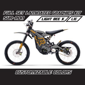 Kit graphique complet SUR RON Fox Orange Greys, brillant ou mat, jeu d'autocollants épais sans bulles plastifiés Surron
