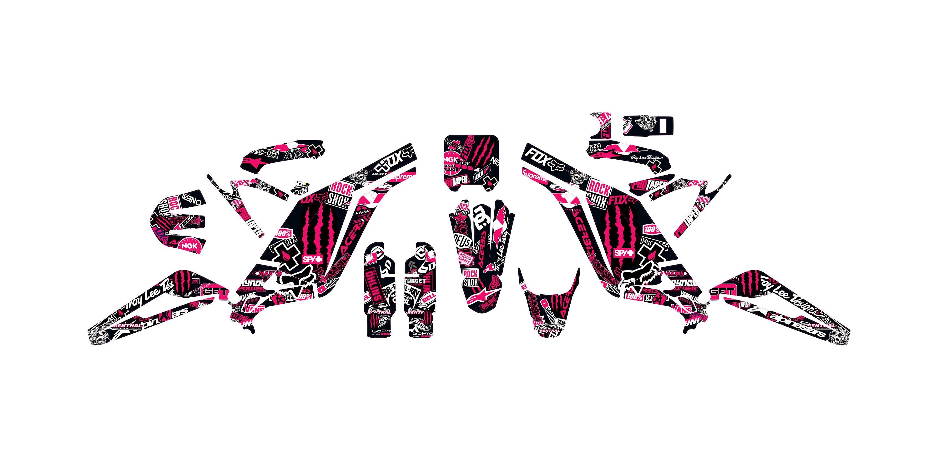 Kit D'autocollants Sur Ron Light Bee X – Rose/Orange – Graphisme Bombe (neuf)