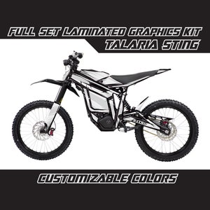 TALARIA STING Cartoon Animated White Gray Full Graphics Kit Gloss or Matte Laminated Bubble Free Thick
