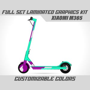 Xiaomi M365 Full Graphics Kit - Violet Mint Decal Wrap Vinyl Stickers Set Gloss or Matte Frame Mi Scooter Body Laminated Bubble Free
