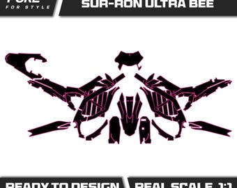 Vector Graphics Template For Sur Ron Ultra Bee - Surron Custom Cut File Design Form Download Graphics Decal Stickers Lines pdf svg ai eps