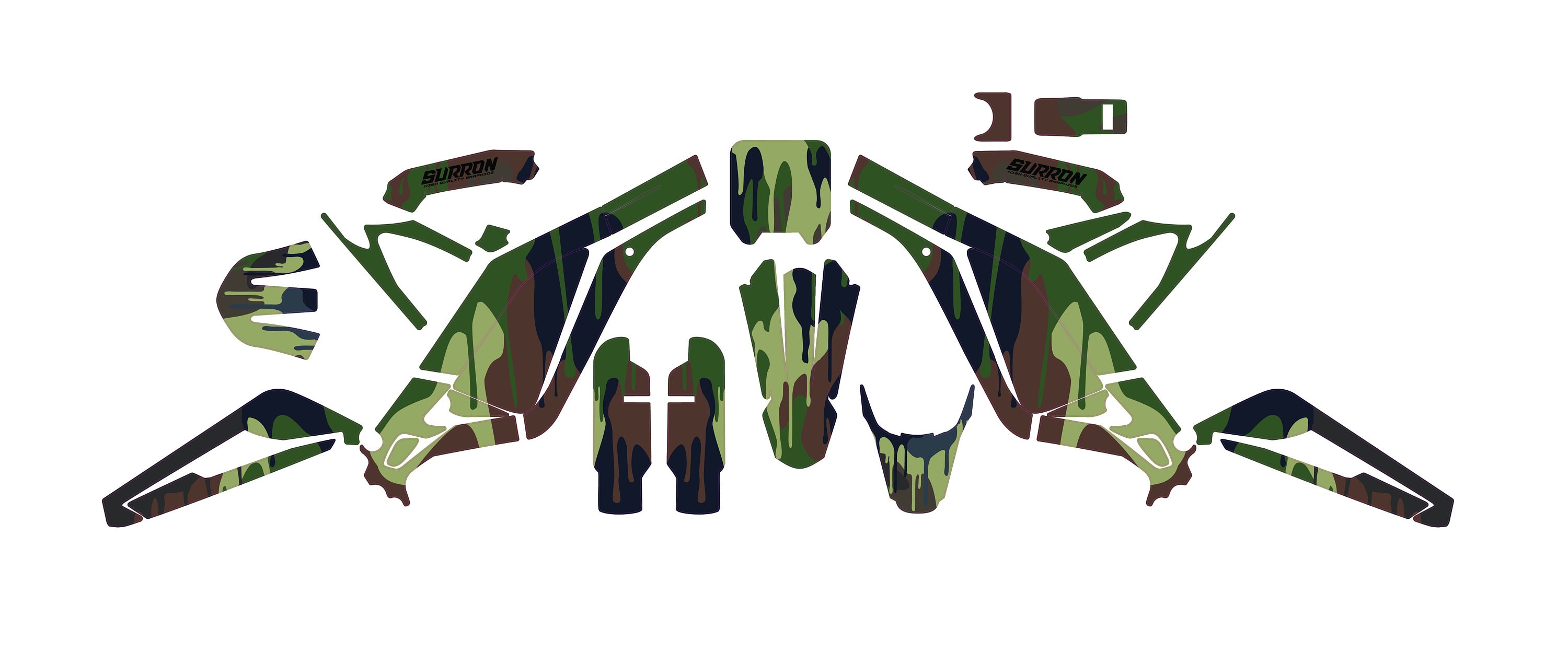 SUR RON Camouflage Paint Drip Army Full Graphics Kit Gloss or Etsy