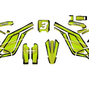 SUR RON Cartoon Animated Style Lime Green Full Graphics Kit Gloss or ...