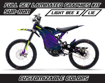 SUR RON Midnight Design Full Graphics Kit Gloss or Matte Surron Dirt Bike Style Laminated Stickers Set