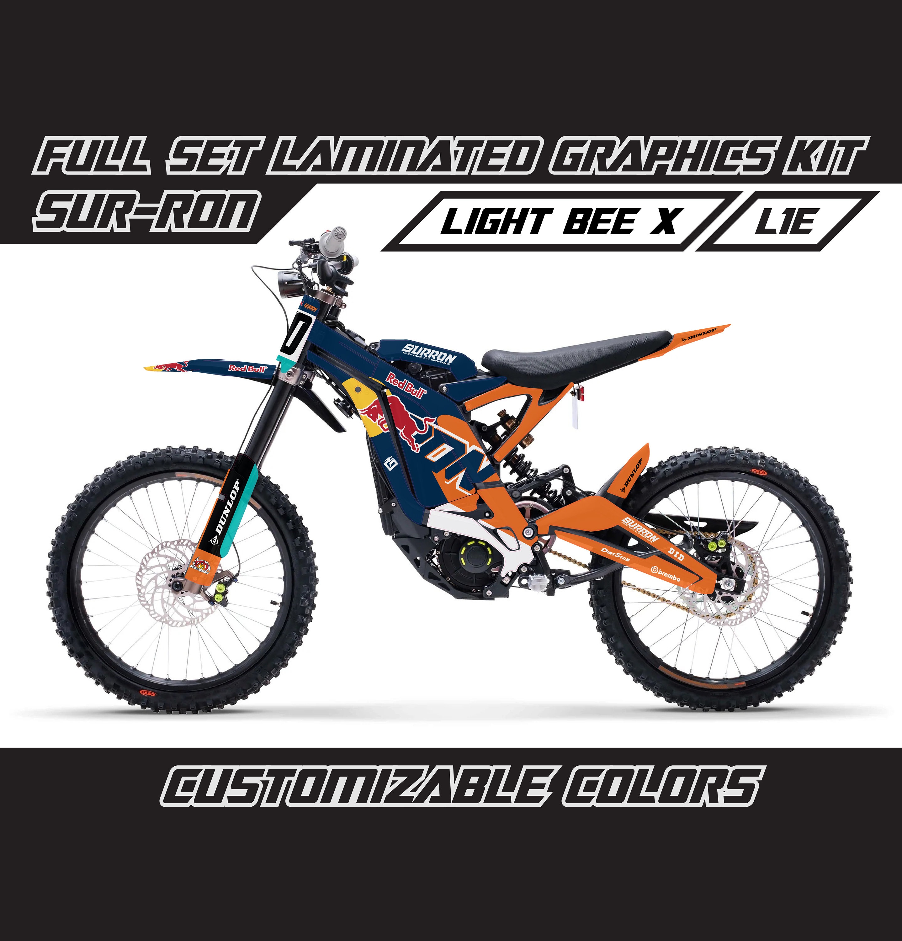 SUR RON Ktm MX Bull Full Graphics Kit Gloss or Matte Laminated