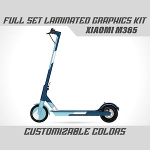 Xiaomi M365 Scooter Graphics Kit: Blue Vinyl Decal Wrap, Laminated