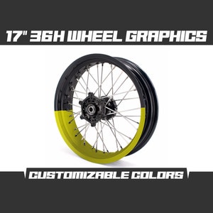 ホイール 17インチ 36H リム レッド イエロー 50/50 グラフィック
