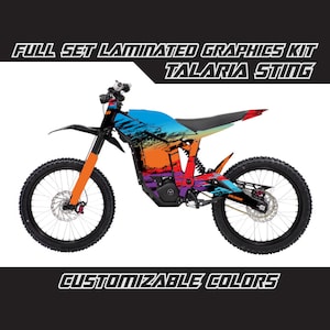 TALARIA STING Demaged Brushed Rainbow Full Graphics Kit Gloss or Matte Laminated Bubble Free Thick