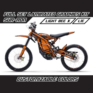 Kit graphique SUR RON Light Bee X - Ensemble d'autocollants en vinyle orange dessin animé complet, brillant ou mat Surron Lbx laminé sans bulles épais
