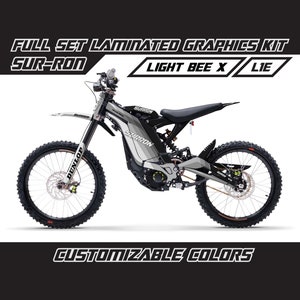 Kit déco complet blanc motocross SUR RON brillant ou mat Laminé Surron sans bulles d'air épais