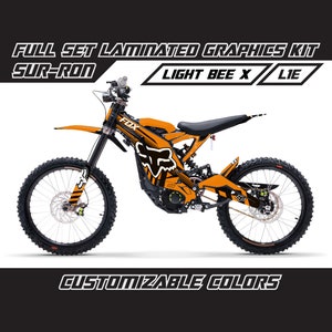 Kit graphique SUR RON Light Bee X - renard blanc orange, ensemble d'autocollants en vinyle brillant ou mat Surron Lbx laminé sans bulles épais