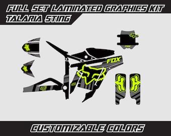 TALARIA STING Fox Fluo Yellow Full Graphics Kit Gloss or Matte Laminated Bubble Free Thick