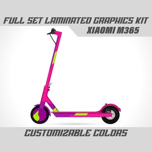Xiaomi M365 Full Graphics Kit - Purple Pink Lime Decal Wrap Vinyl Stickers Set Gloss or Matte Frame Mi Scooter Body Laminated Bubble Free
