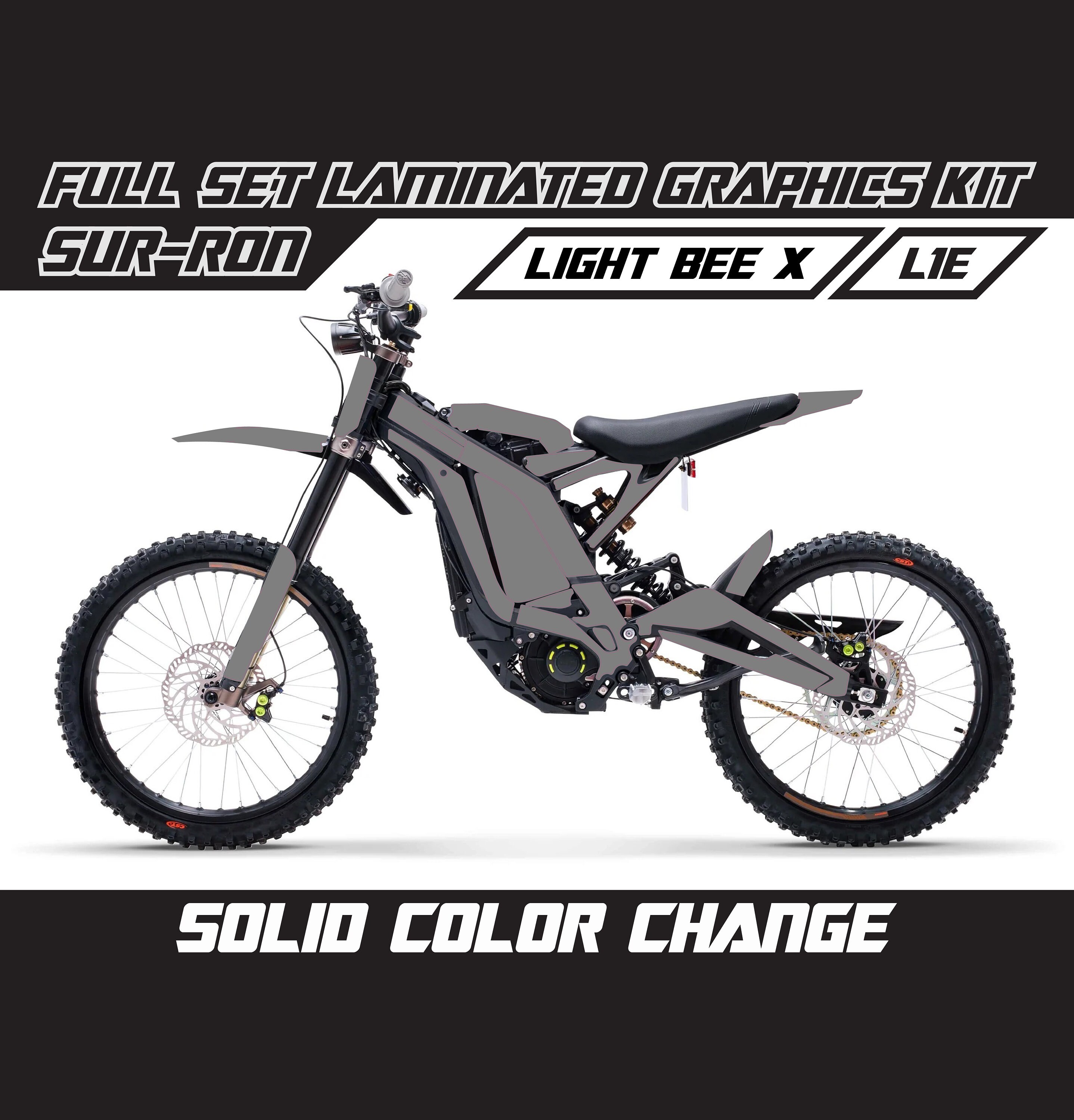 SUR RON Solid Full Color Change Gray Graphics Kit Gloss or Matte Surron Laminated Bubble Free Thick Stickers Set Etsy Australia