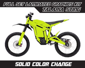 TALARIA STING Fluo Lime Green Solid Full Color Change Graphics Kit Gloss or Matte Laminated Bubble Free Thick