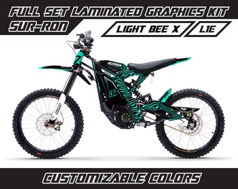 SUR RON Motocross White Electric Full Graphics Kit Gloss or Matte Surron Laminated Bubble Free Thick