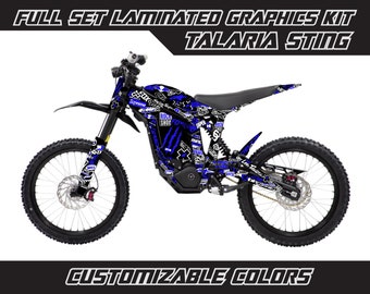 TALARIA STING Stickerbomb Blue Full Graphics Decals Stickers Kit Gloss or Matte Laminated Bubble Free Thick Set