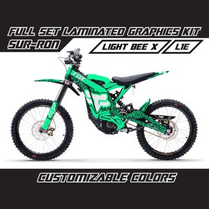 Kit graphique SUR RON Light Bee X - renard blanc menthe complet vinyle autocollants ensemble brillant ou mat Surron Lbx laminé sans bulles épais