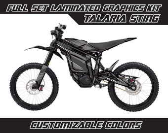 TALARIA STING Cartoon Animated Black Gray Full Graphics Kit Gloss or Matte Laminated Bubble Free Thick