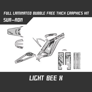 Kit graphique SUR RON Light Bee X - Stickers vinyle gris style rat, brillant ou mat, laminé Surron Lbx sans bulles, épais