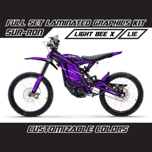 Kit graphique Light Bee X SUR RON - Ensemble d'autocollants en vinyle violet Cartoon, brillant ou mat, laminé Lbx sans bulles, épais