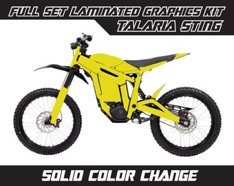 TALARIA STING Yellow Solid Full Color Change Graphics Kit Gloss or Matte Laminated Bubble Free Thick