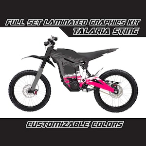 TALARIA STING Brushed Hot Pink White Full Graphics Kit Gloss or Matte Laminated Bubble Free Thick