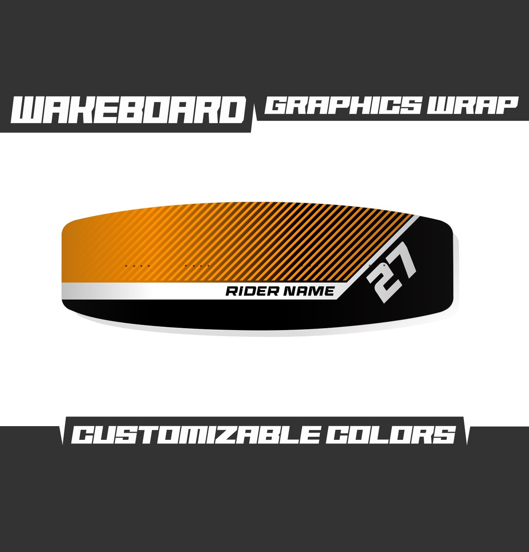 Wakeboard Orange Custom Graphics Kit Sticker Skin Design Wrap Decal