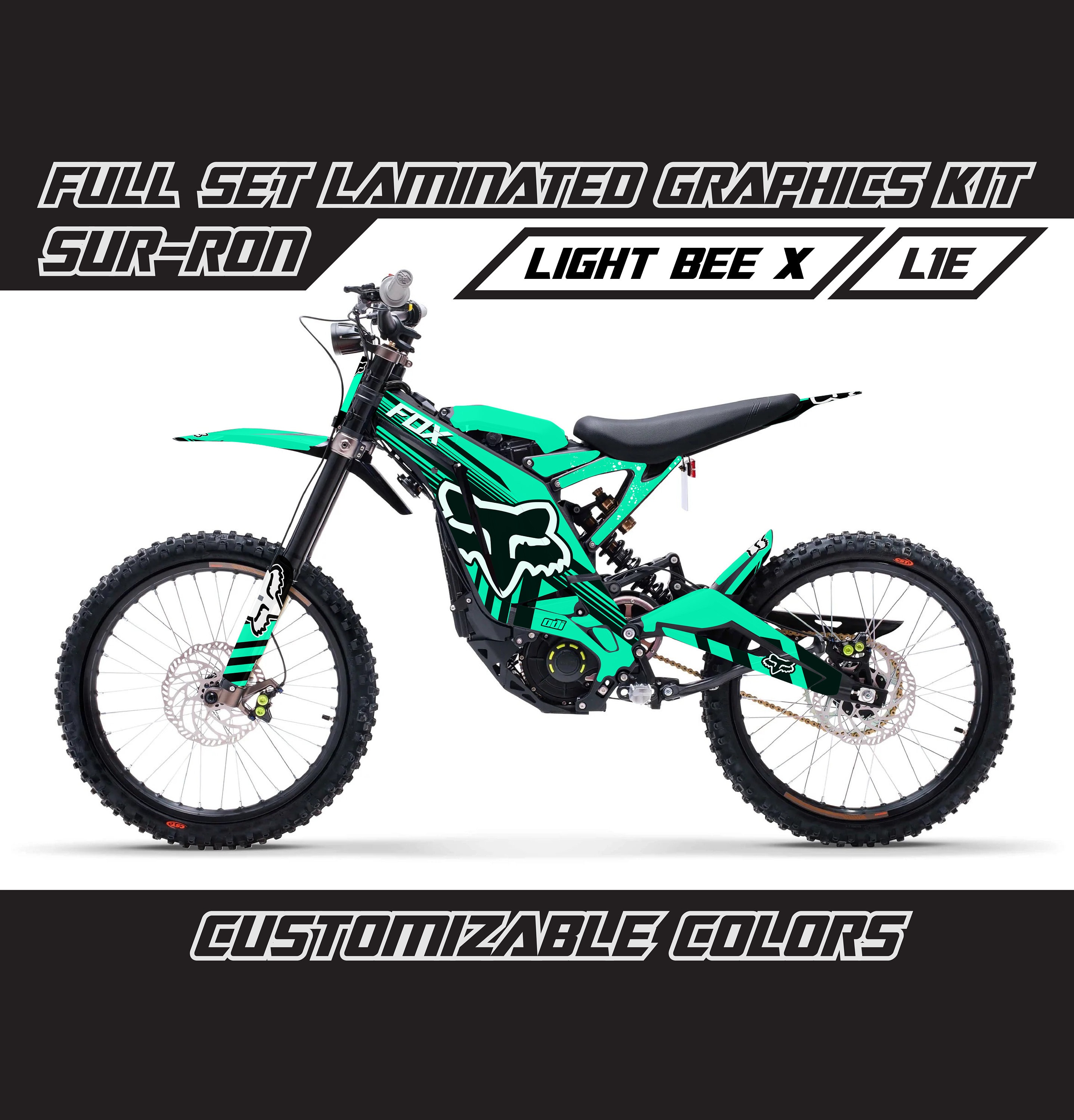 SUR RON Fox Electric Mint Full Graphics Kit Gloss or Matte Surron
