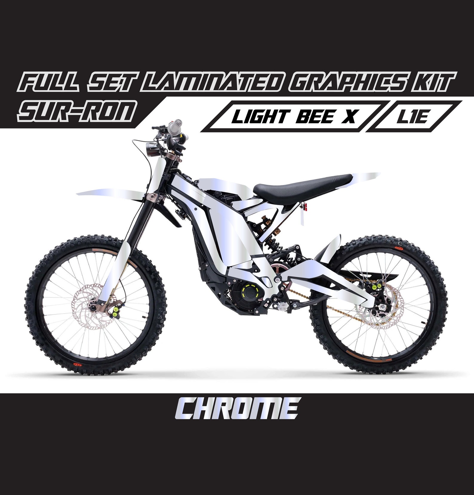 Msron Sticker SUR RON Chrome Full Graphics Kit Laminated Surron Bubble Free Thick ...