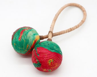 Handcrafted Balinese Ratten Maracas - Unique Double-Twist Design, Traditional Percussion Instrument, Eco-Friendly Artisan Craft