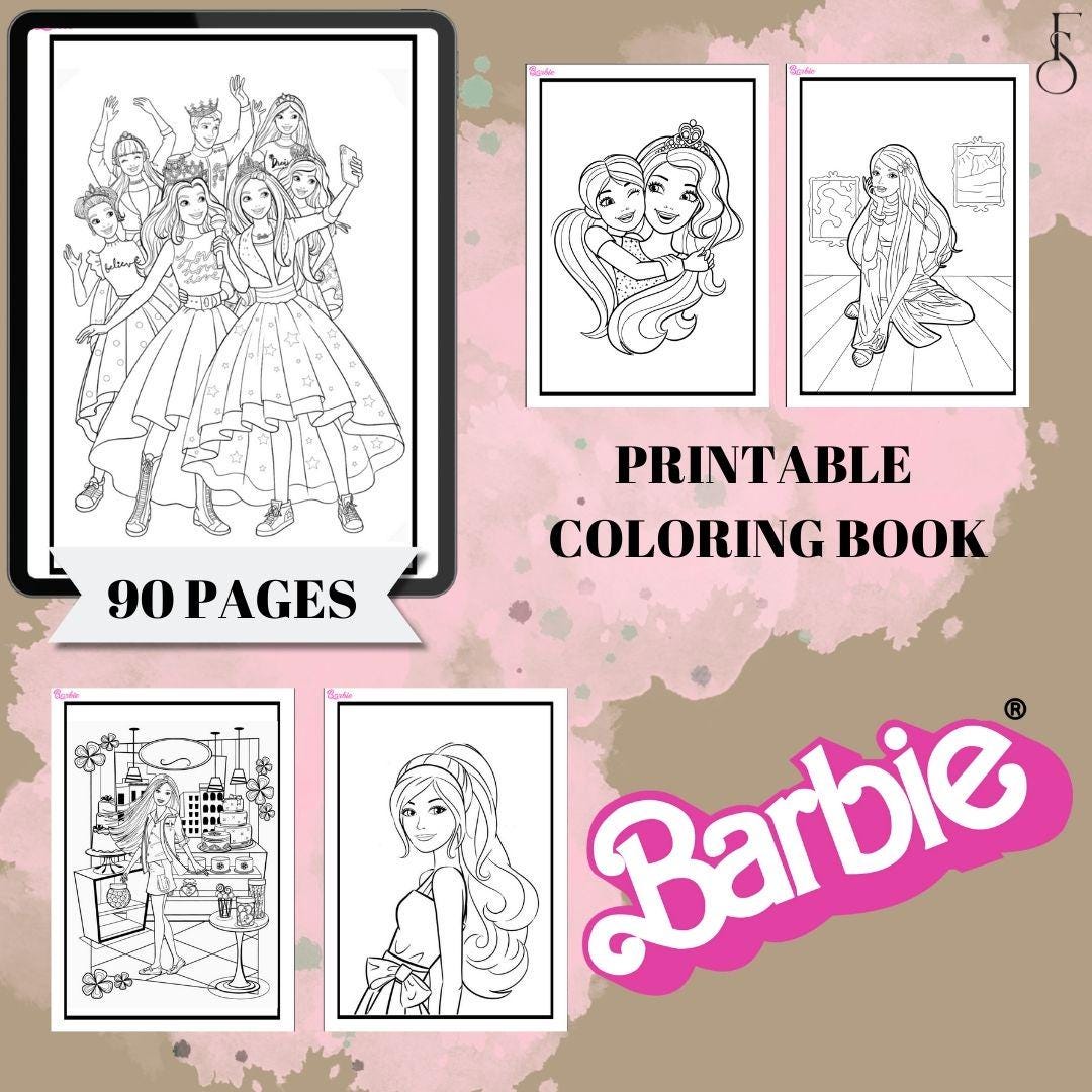 Printable PDF File Barbie Digital Coloring Book for Kids & Adults - Etsy