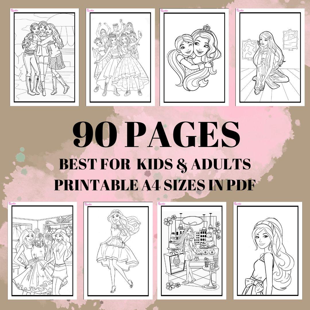 Printable PDF File Barbie Digital Coloring Book for Kids & Adults - Etsy