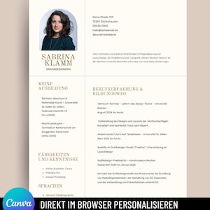 Plantillas de aplicación | Plantilla de CV en alemán, documentos de solicitud con portada, carta de presentación y CV, plantilla de CV moderna